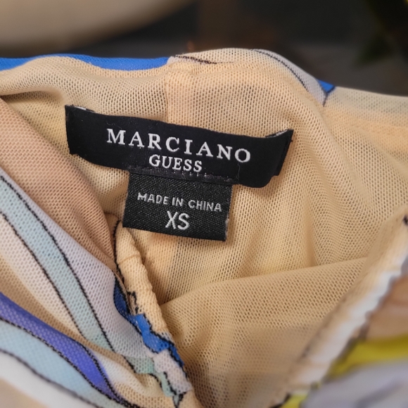 Mesh Crop Top Bustier with straps-Mixed blue-Marciano - Picture 5 of 6